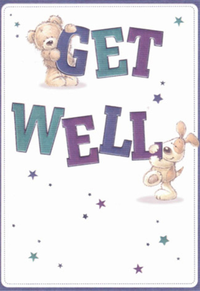 With a tender vibrancy evocative of Little Ilford's close-knit charm, this get well card artfully presents a bear and puppy-each crafted with strokes that convey both softness and mischief. The bear's rounded snout peers over the bold, oversized 'GET,' while the puppy, with velvet-like ears, perches below on the welcoming expanse of 'WELL.' Shades of indigo and teal infuse the text with uplifting energy, complemented by scattered stars that evoke the sparkling optimism of a new day dawning above Little Ilford's rooftops. The soft white background amplifies the scene's sense of clarity and hope, reminiscent of the careful arrangement of petals and greenery by local hands, destined to bring light to any home from Romford Road to the edges of Katherine Road. The tactile details-the bear's brushed fur, the puppy's dappled coat-stir the senses, while the composition as a whole breathes in a gentle, encouraging spirit. Imagine this card nestled beside a hand-crafted bouquet, both gifts arriving with a message of comfort that only the community and expertise of Flower Delivery Little Ilford can provide. It's an uplifting scene designed to foster smiles and emotional ease, much like a welcome visit from a friend.